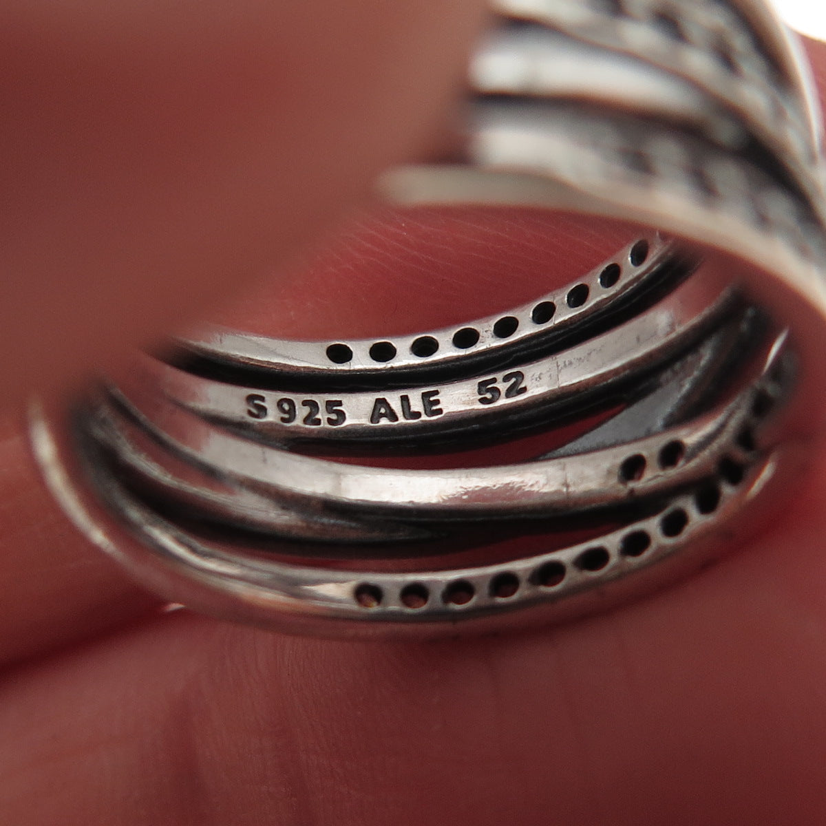 Pandora 925 Sterling Silver Round-Cut C Z Sparkling Lines Ring Size 6.25