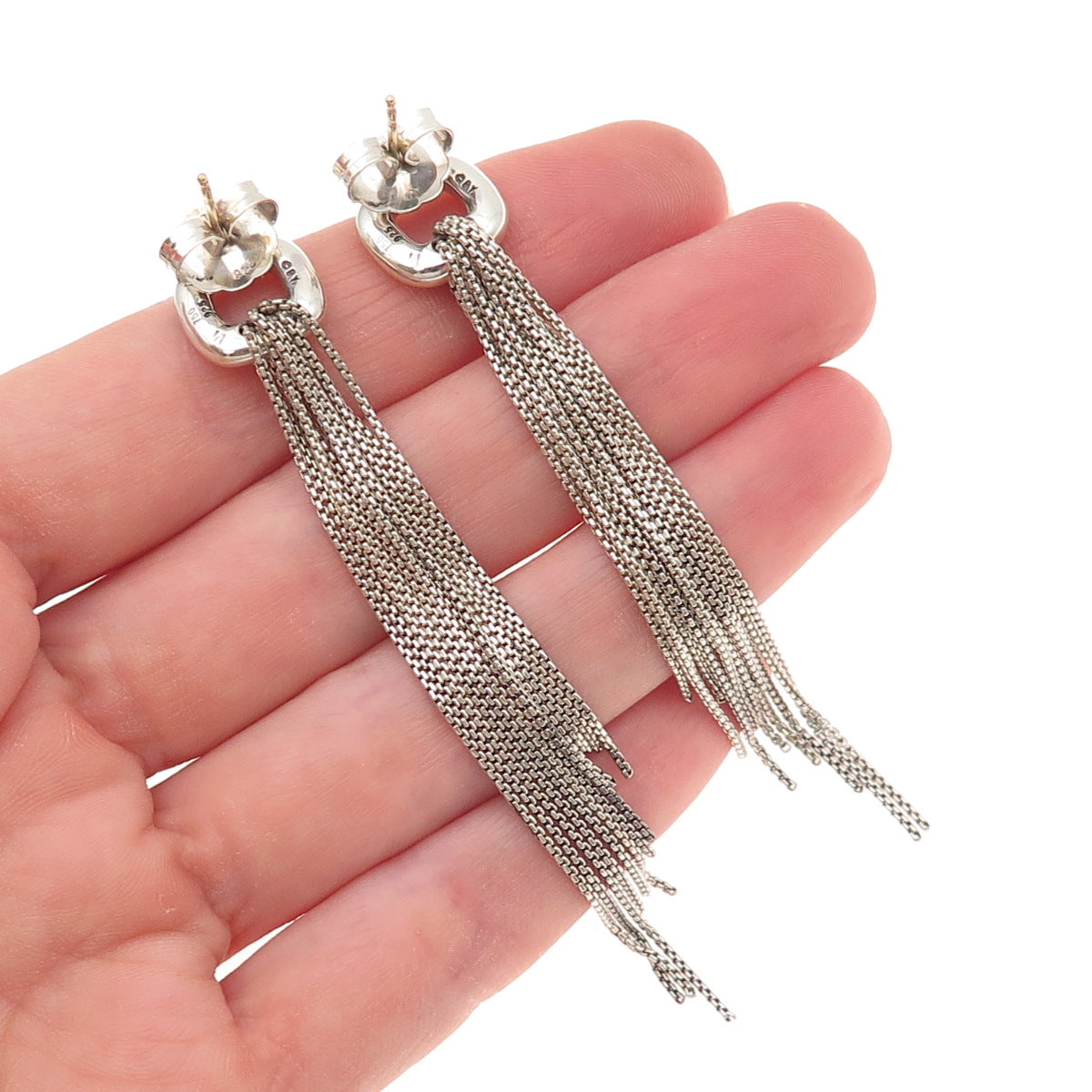David Yurman 925 Sterling Silver 18K Gold Vintage Tassel Drop Dangle Earrings