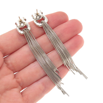 David Yurman 925 Sterling Silver 18K Gold Vintage Tassel Drop Dangle Earrings