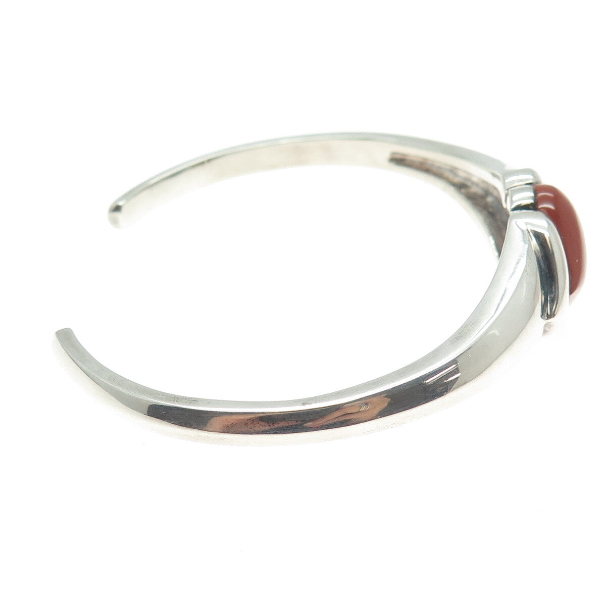 MICHELLE ALBALA Sterling Silver Vintage Real Red Jasper Adjustable Bracelet 7"
