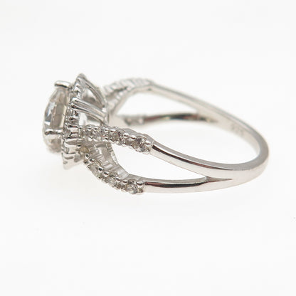 925 Sterling Silver Round-Cut C Z Engagement Ring Size 6.25