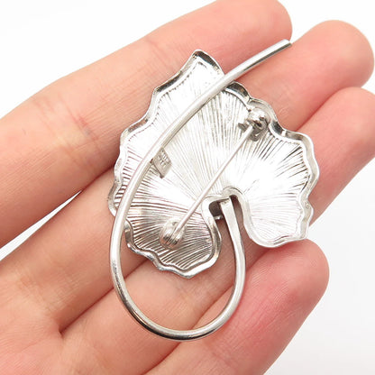 925 Sterling Silver Vintage Beau Leaf Pin Brooch