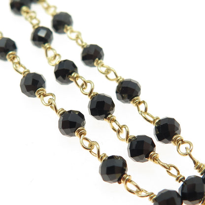 DSMK 925 Sterling Gold Plated Sapphire Black Spinel Amethyst Ball Bracelet 6.75"