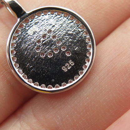 925 Sterling Silver Italy Round-Cut C Z Letter "P" Cable Chain Necklace 16"