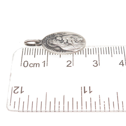 800 Silver Antique France Jesus & Our Lady of Perpetual Help Charm Pendant