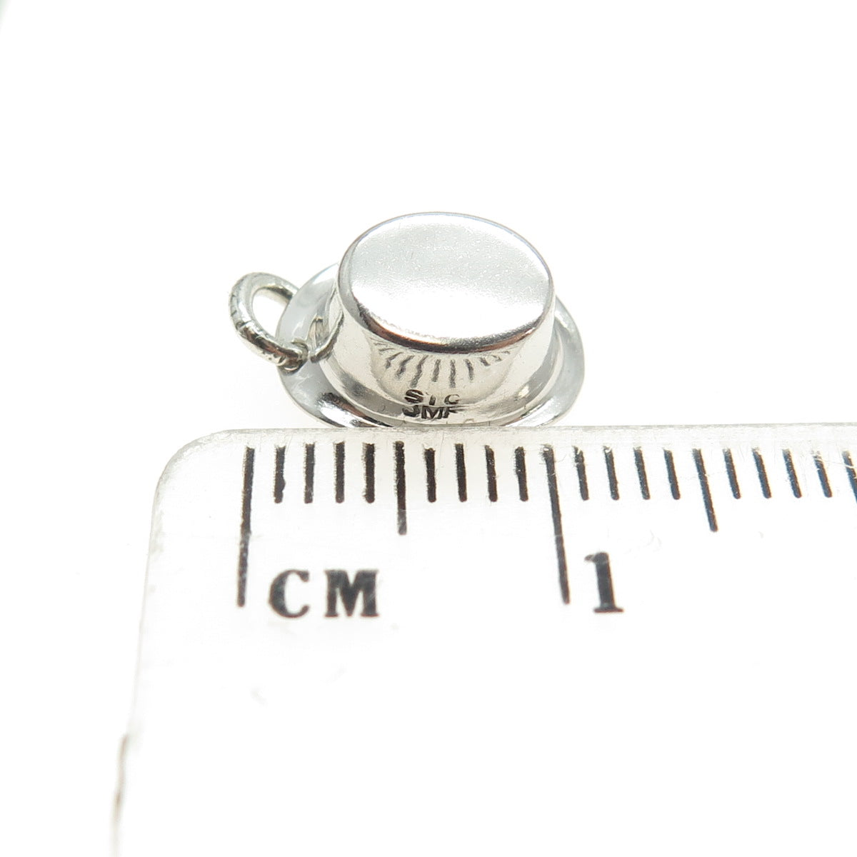 J.M. FISHER 925 Sterling Silver Antique Top Hat 3D Charm Pendant