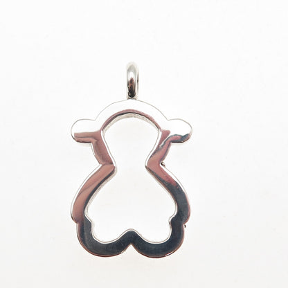 925 Sterling Silver Vintage Teddy Bear Charm Pendant