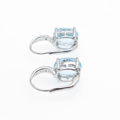 DBJ DEE BERKLE 925 Sterling Silver Real Blue & White Topaz Earrings