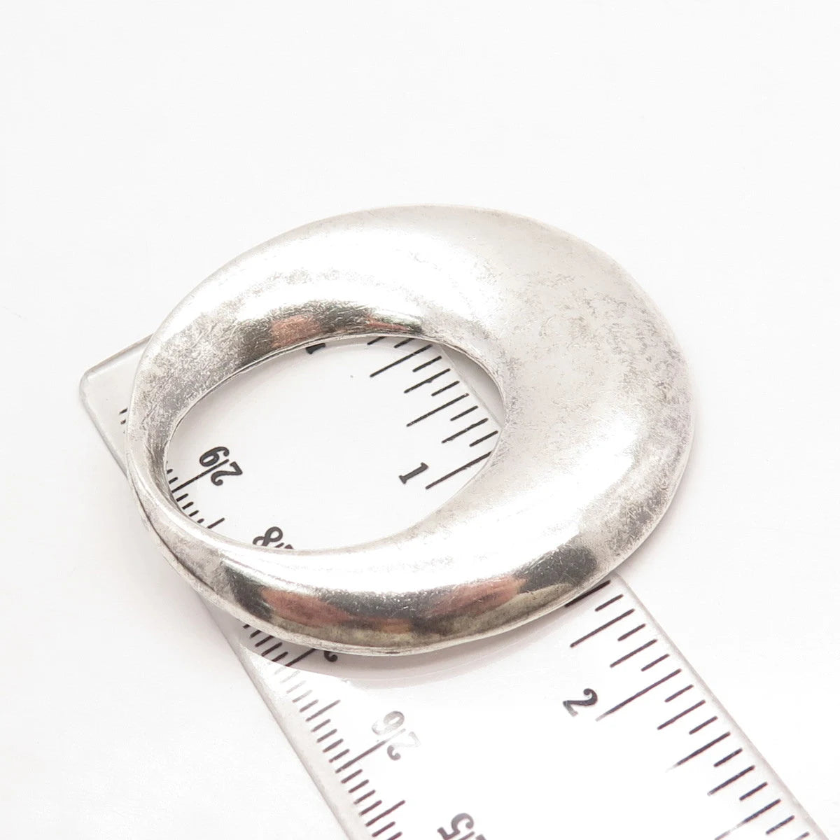 925 Sterling Silver Vintage Jezlaine Open Circle Pin Brooch