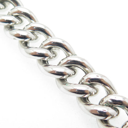 925 Sterling Silver Cuban Link Bracelet 7.25"