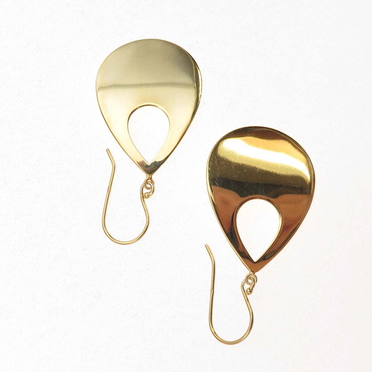 925 Sterling Silver Gold Plated Teardrop Dangle Earrings