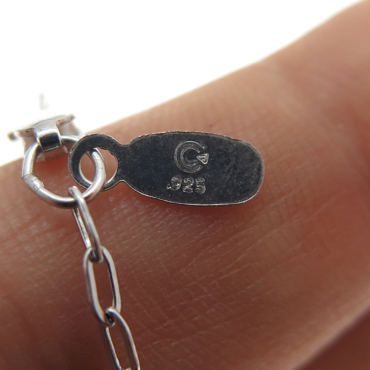 925 Sterling Silver Real Diamond Fleur de Lis Key Cable Chain Necklace 32"