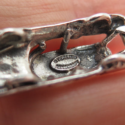 DANECRAFT 925 Sterling Silver Vintage Retro Car Oxidized 3D Charm Pendant
