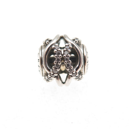 Pandora 925 Sterling Silver C Z Essence Caring Slide Bead Charm