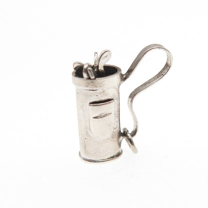 925 Sterling Silver Antique Art Deco Golf Club 3D Mini Charm Pendant