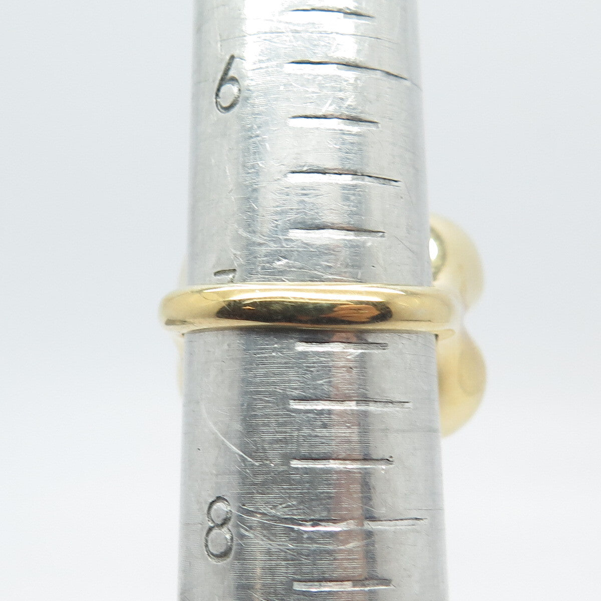 925 Sterling Silver Gold Plated Pave C Z Wide Ring Size 7.25