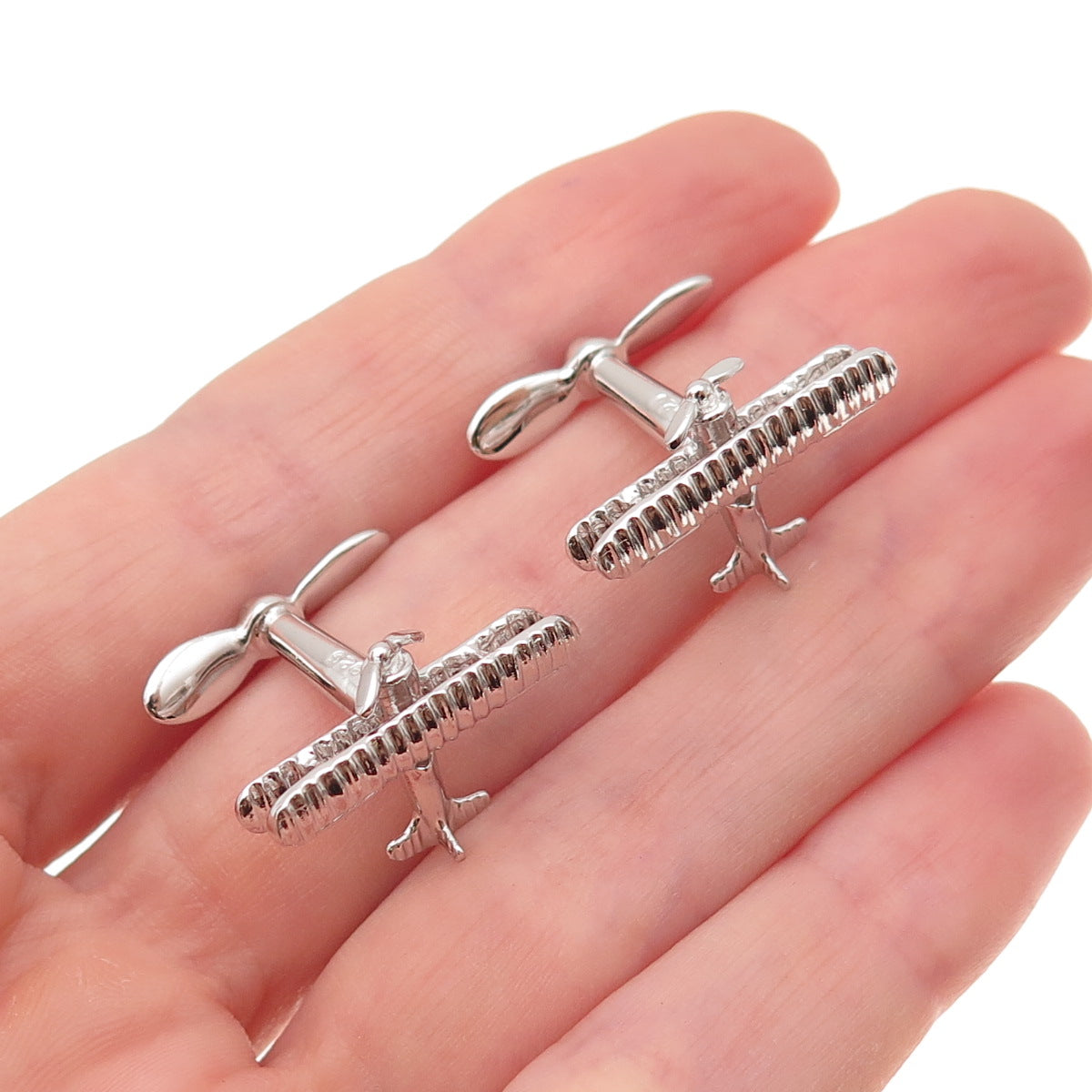 B.A. Ballou 925 Sterling Silver Vintage Airplane Cufflinks