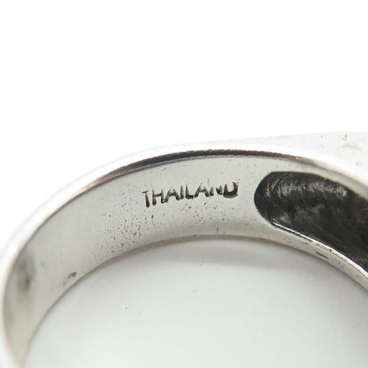 925 Sterling Silver Vintage Viking Twisted Ring Size 7