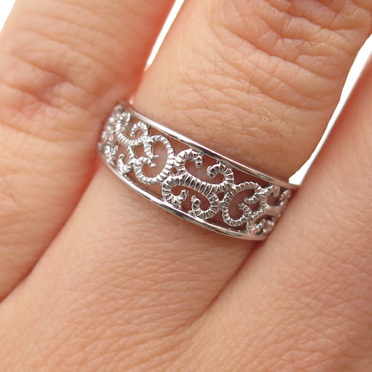 925 Sterling Silver Vintage Ornate Ring Size 6