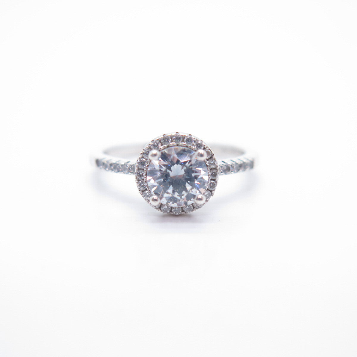 925 Sterling Silver C Z Round Ring Size 8