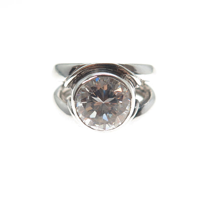 JAD Gioia Clavenzani & Ivano Ghinelli Sterling Silver Vintage C Z Ring Size 7.25