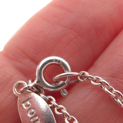 Boma 925 Sterling Silver Vintage Open Heart Cable Link Bracelet 7.5"