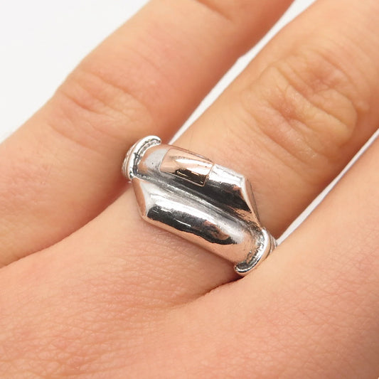 925 Sterling Silver Vintage Overlap Ring Size 7.5