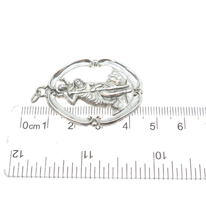 CREED Sterling Silver Antique Art Deco St. Christopher Religious Charm Pendant