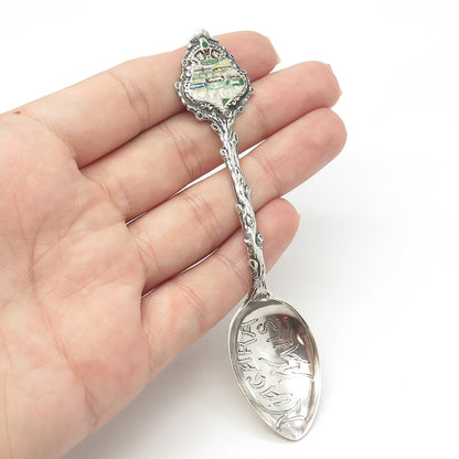 925 Sterling Silver Antique Art Deco P.W. Ellis & Co. Enamel Niagara Falls Spoon