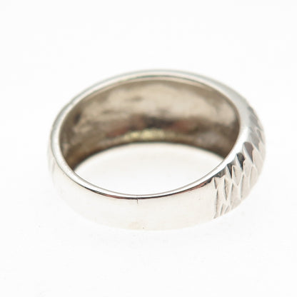 Chapal Zenray 925 Sterling Silver Diamond-Cut Dome Ring Size 7.25