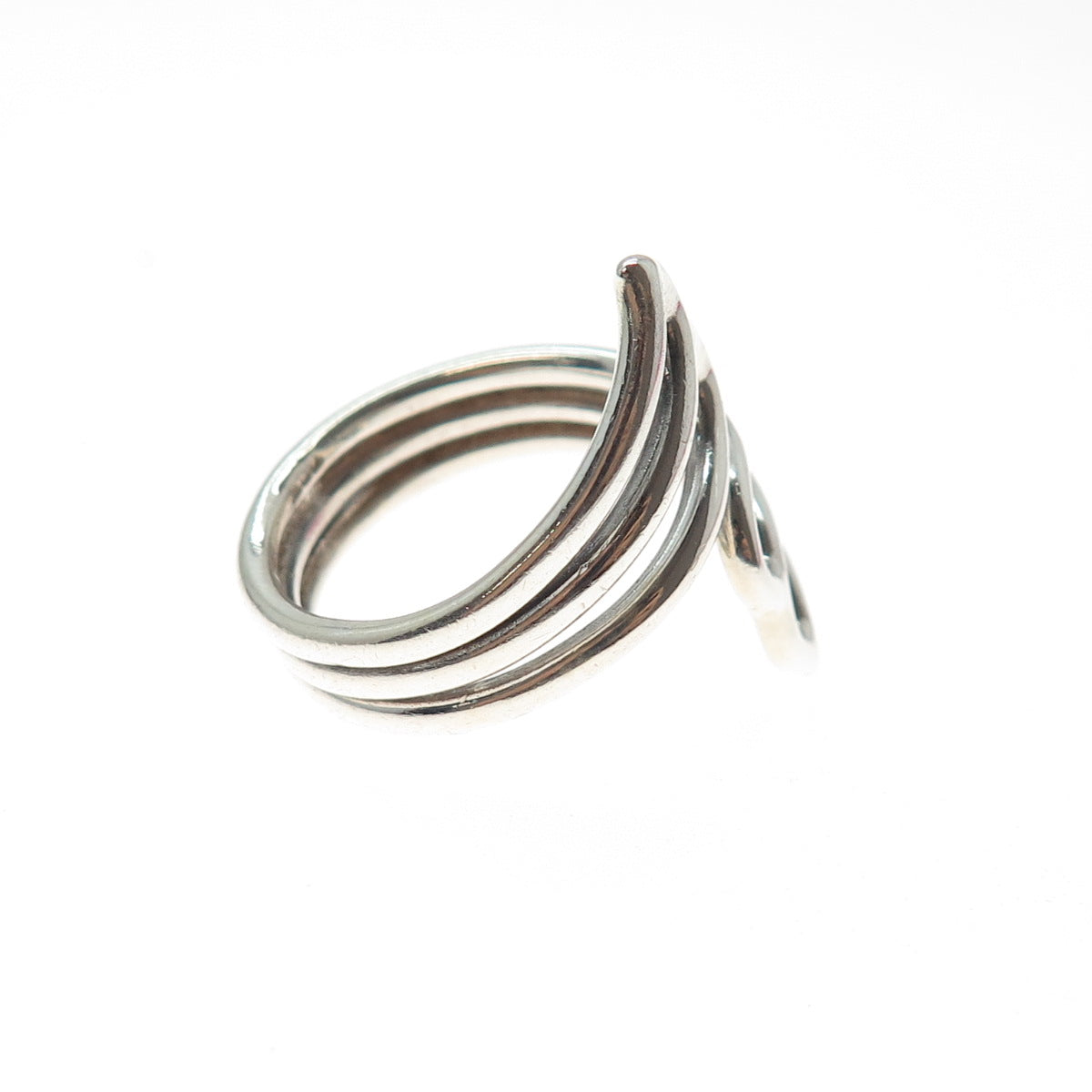 925 Sterling Silver Vintage Modernist Adjustable Ring Size 9