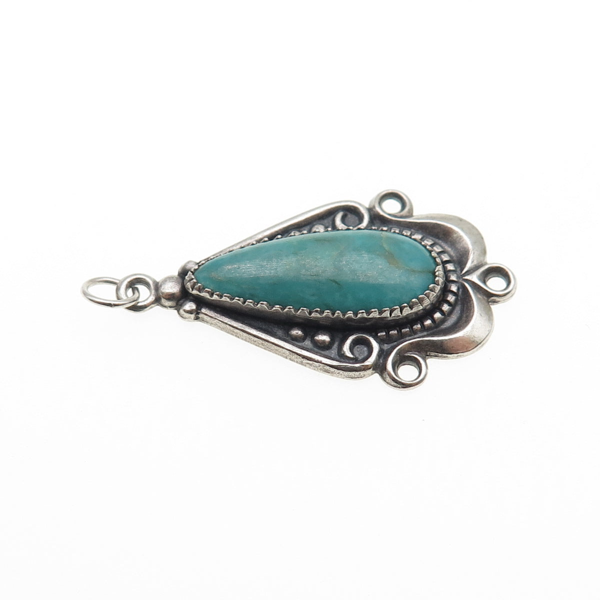 Bell Trading Post Old Pawn 925 Sterling Vintage Kingman Turquoise Tribal Pendant