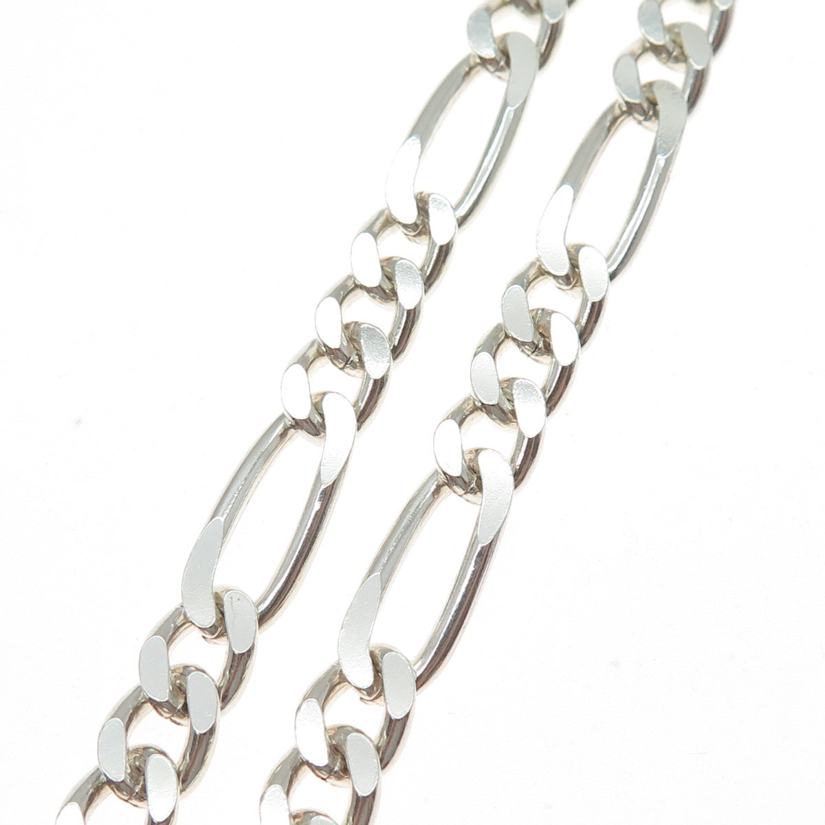 925 Sterling Silver Vintage Italy Figaro Chain Necklace 20"