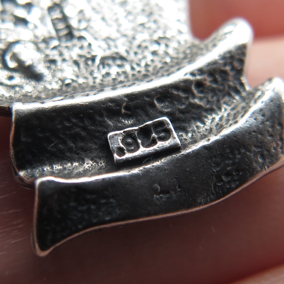 SUNWEST 925 Sterling Silver Vintage US Flag Oxidized Minimalist Charm Pendant