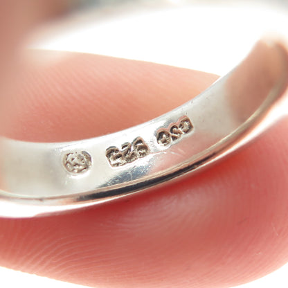 925 Sterling Silver Vintage Blessed Be Hammered Oxidized Band Ring Size 5