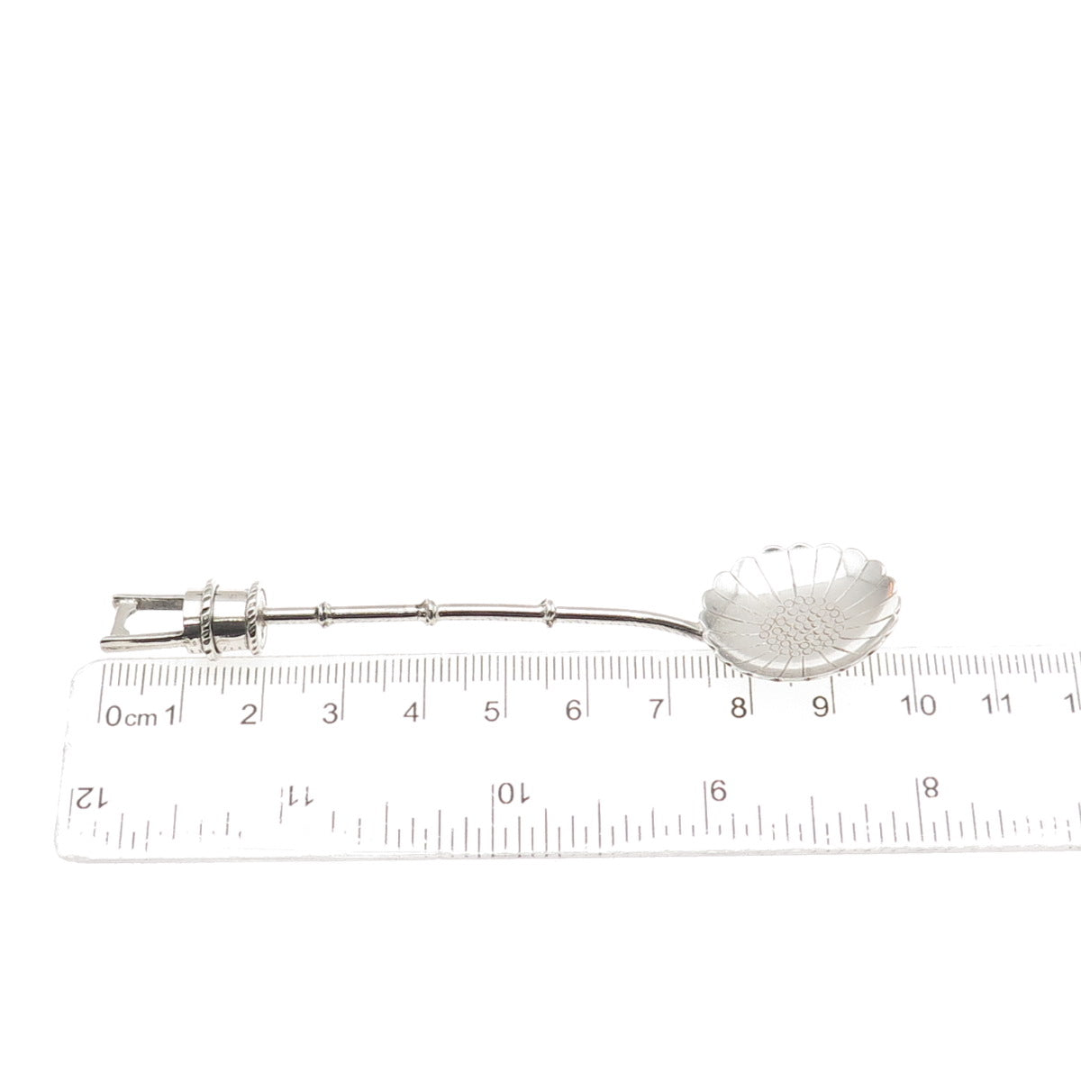 950 Silver Antique Japan Water Well Bucket Coffee Spoon