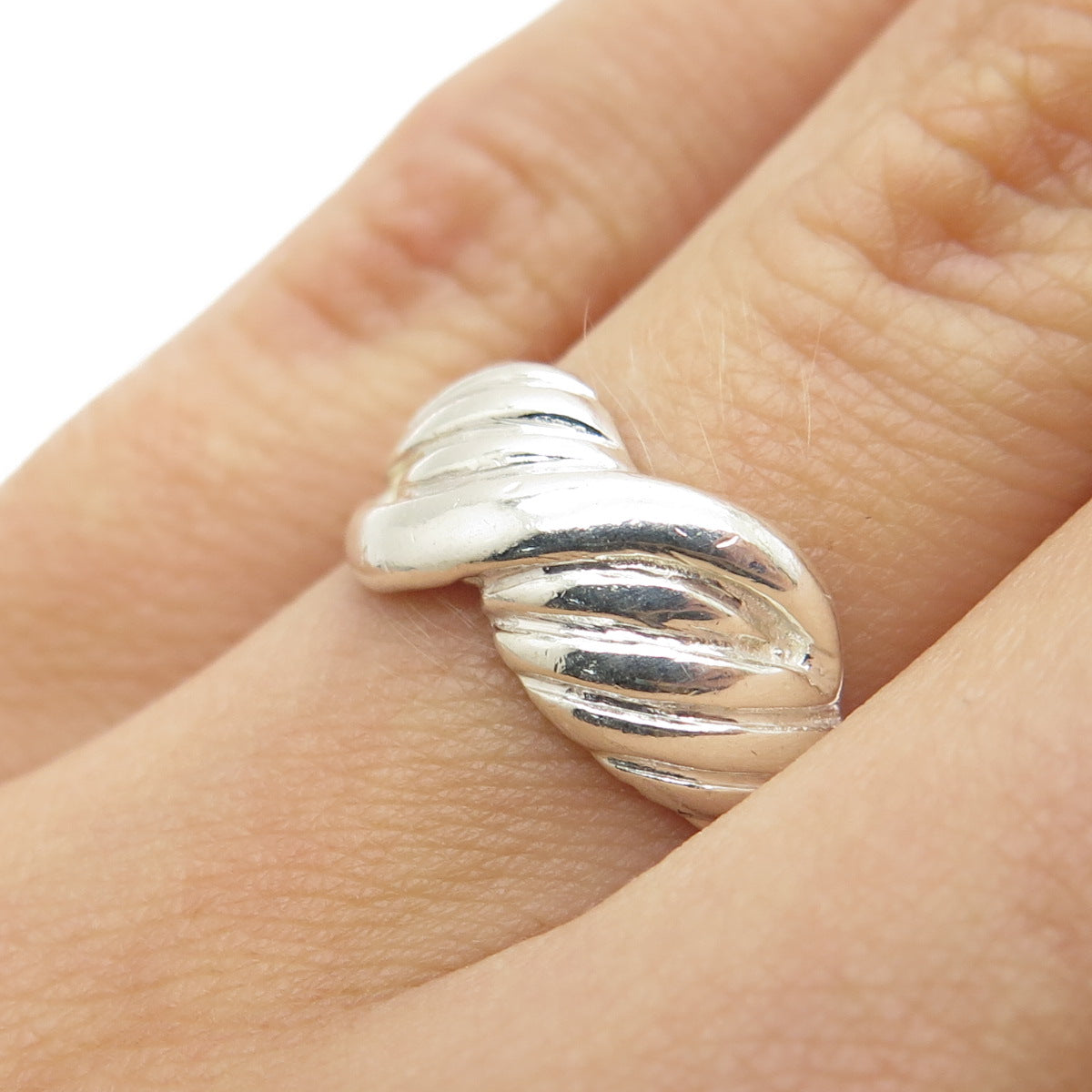 CHAPAL ZENRAY 925 Sterling Silver Vintage Modernist Infinity Ring Size 6