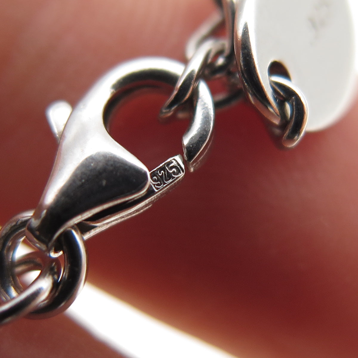 GUESS 925 Sterling Silver Real Amethyst Heart Spiga Chain Necklace 14-18"