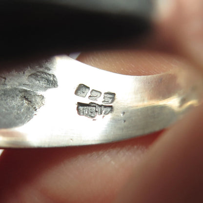 925 Sterling Silver Vintage Ribbed Ring Size 8