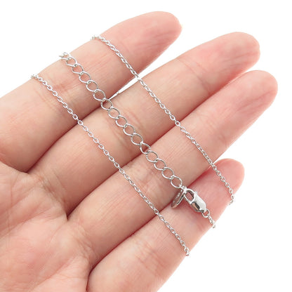 925 Sterling Silver Real Asscher-Cut Amethyst Cable Chain Necklace 17-19"