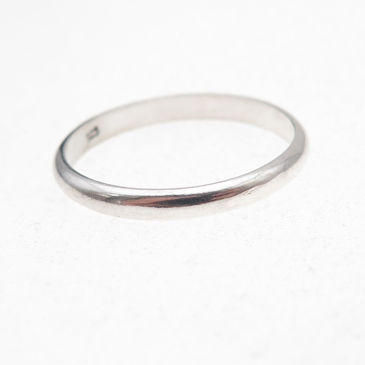 925 Sterling Silver Vintage Classic Stackable Wedding Band Ring Size 12.25