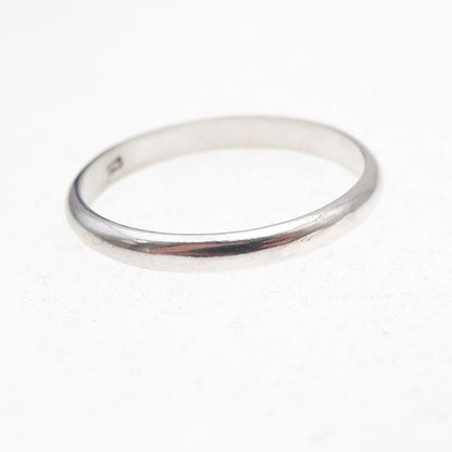 925 Sterling Silver Vintage Classic Stackable Wedding Band Ring Size 12.25