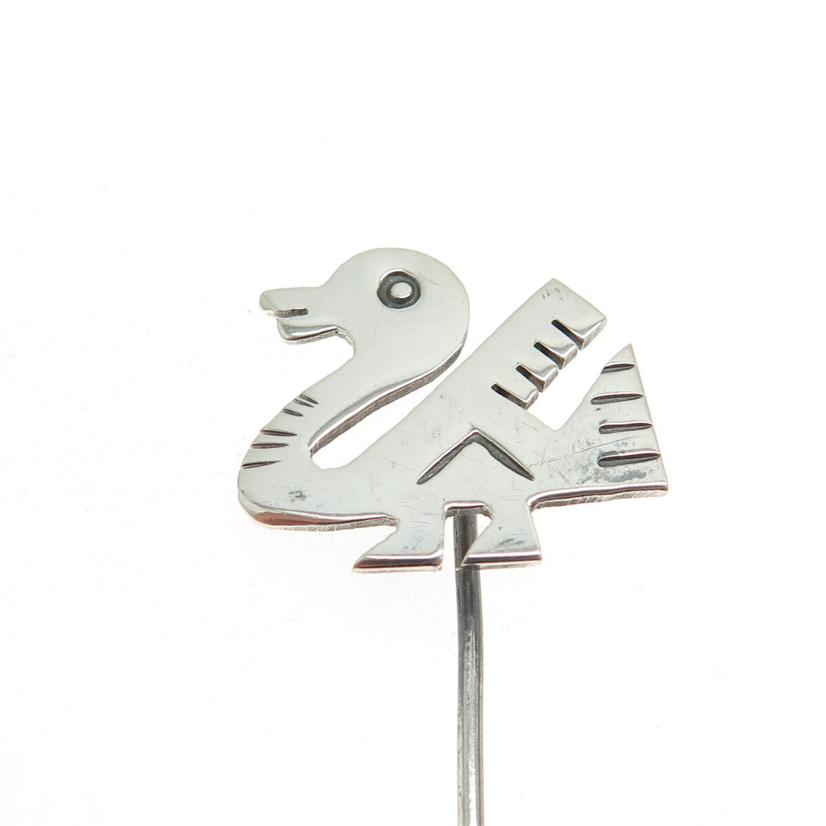 925 Sterling Silver Vintage Southwestern Tribal Duck Bird Lapel Pin