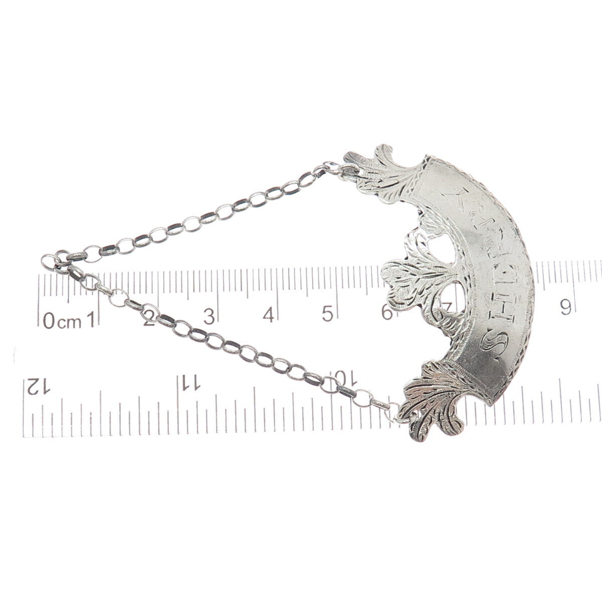METROPOLITAN MUSEUM OF ART 925 Sterling Silver Vintage "Sherry" Bottle Tag 4"