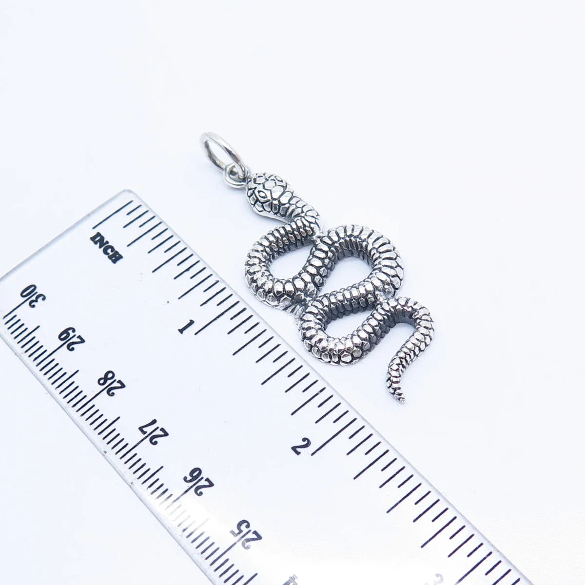 925 Sterling Silver Vintage Snake Crawl Pendant
