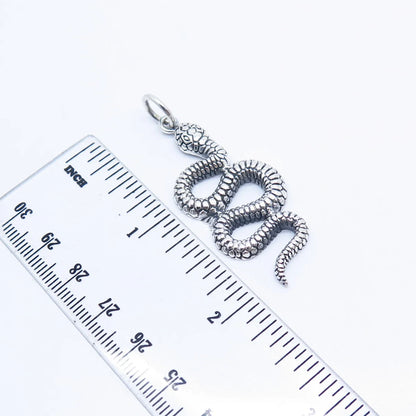 925 Sterling Silver Vintage Snake Crawl Pendant