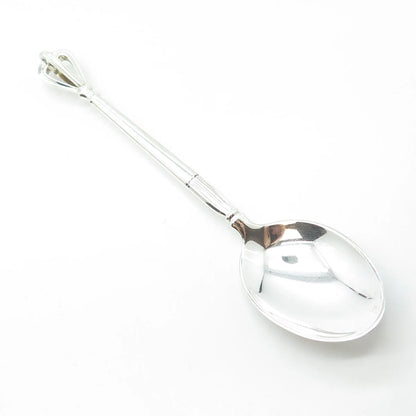 W & S SORENSEN 925 Sterling Silver Antique Art Deco Denmark Cage Spoon