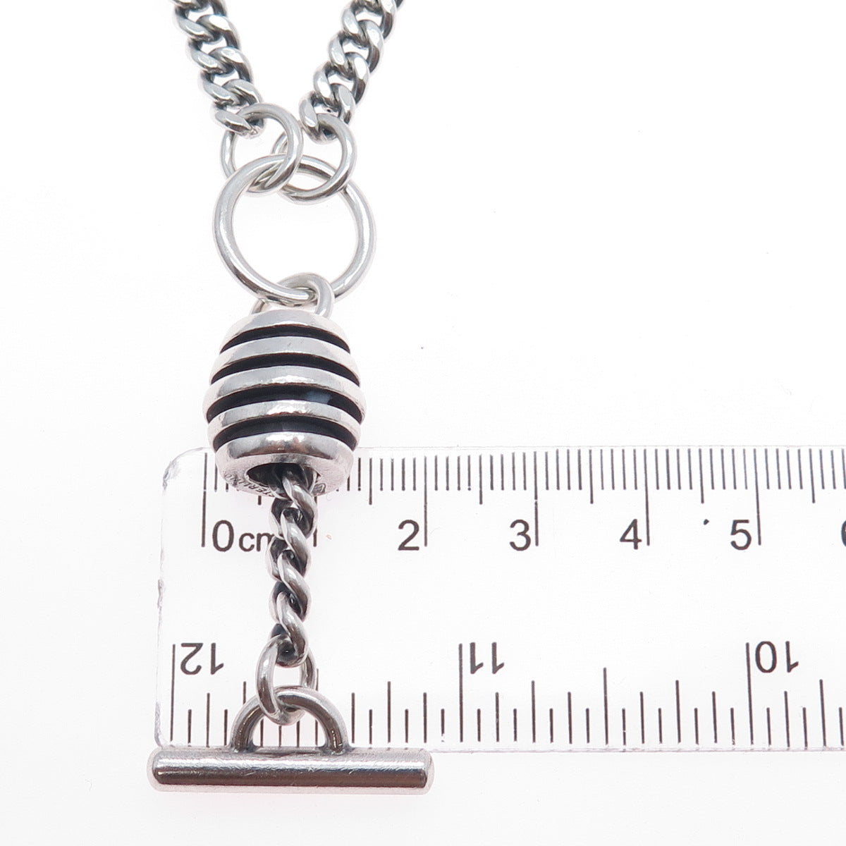 925 Sterling Silver Vintage Cuban Pocket Watch Chain 24"