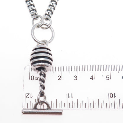 925 Sterling Silver Vintage Cuban Pocket Watch Chain 24"