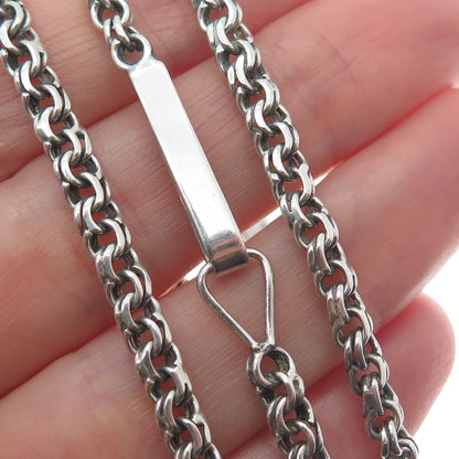 925 Sterling Silver Vintage Bismark Chain Necklace 28"